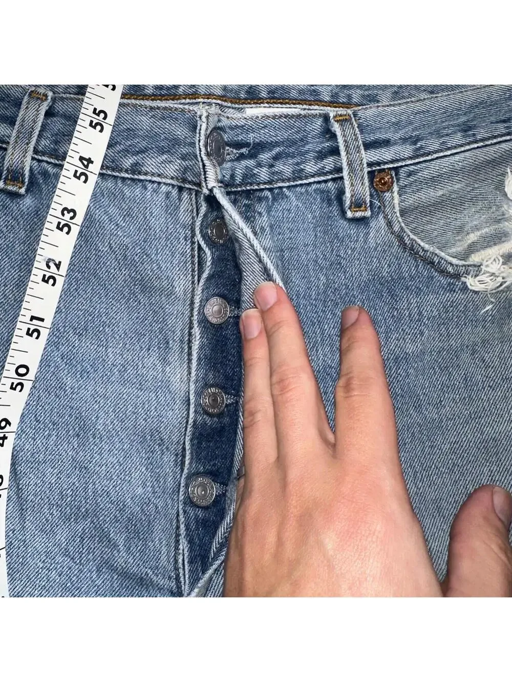 Levis 501 Vintage 90s XX Straight Leg Mexico Jeans 36x29 Light Wash Act 35x28